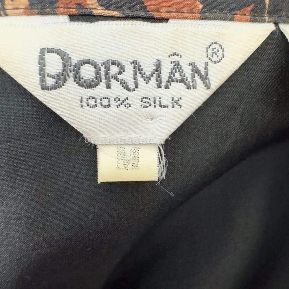 Dorman Vintage 100% Silk Animal/Leopard Print Oversized Blazer Women's Size M